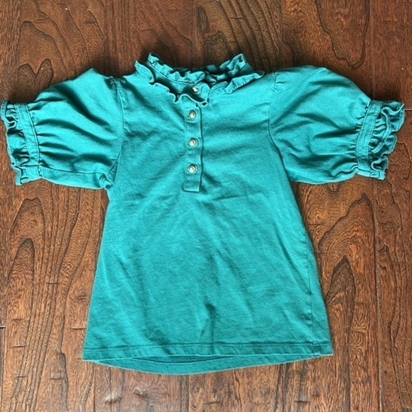 Janie and Jack size 6 forest green top - Picture 5 of 6
